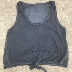 AE Tie Front Tank - Washed Gray